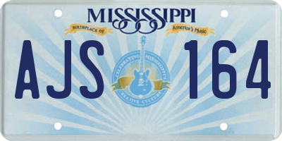 MS license plate AJS164