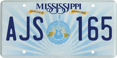 MS license plate AJS165