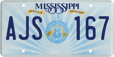 MS license plate AJS167