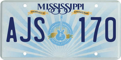 MS license plate AJS170