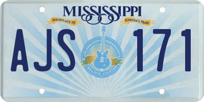 MS license plate AJS171