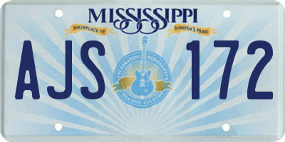 MS license plate AJS172