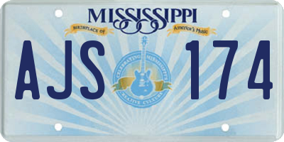 MS license plate AJS174