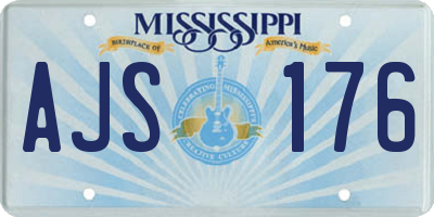 MS license plate AJS176