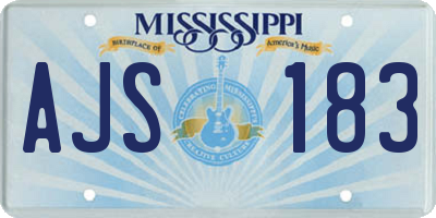 MS license plate AJS183