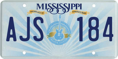 MS license plate AJS184