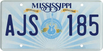 MS license plate AJS185