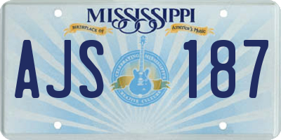 MS license plate AJS187
