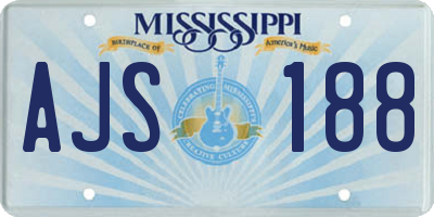 MS license plate AJS188