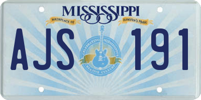 MS license plate AJS191