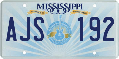 MS license plate AJS192