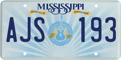 MS license plate AJS193