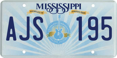 MS license plate AJS195