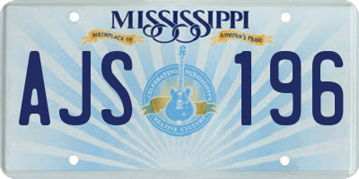 MS license plate AJS196
