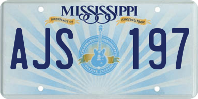 MS license plate AJS197