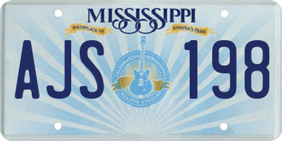 MS license plate AJS198