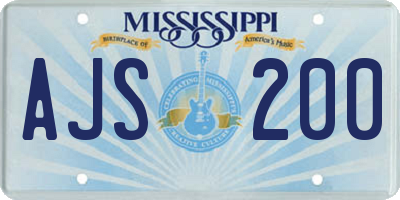 MS license plate AJS200