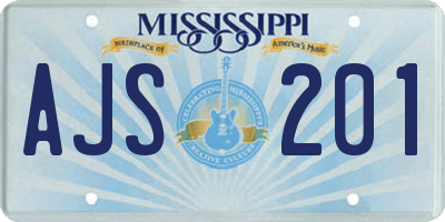 MS license plate AJS201
