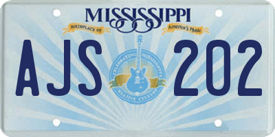 MS license plate AJS202