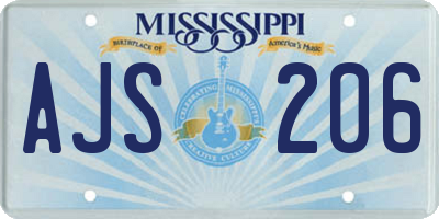 MS license plate AJS206