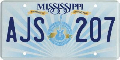 MS license plate AJS207