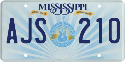 MS license plate AJS210