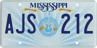 MS license plate AJS212