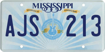 MS license plate AJS213
