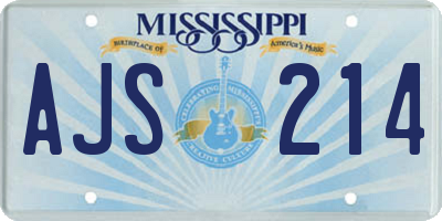 MS license plate AJS214