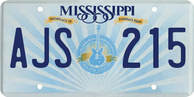 MS license plate AJS215