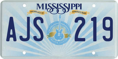 MS license plate AJS219