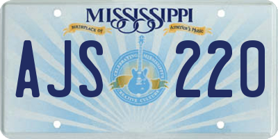 MS license plate AJS220