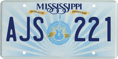 MS license plate AJS221