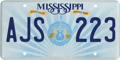 MS license plate AJS223