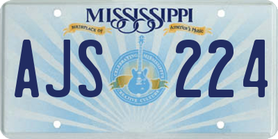 MS license plate AJS224