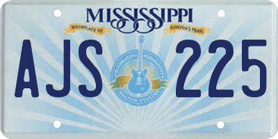 MS license plate AJS225