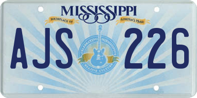 MS license plate AJS226