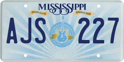 MS license plate AJS227