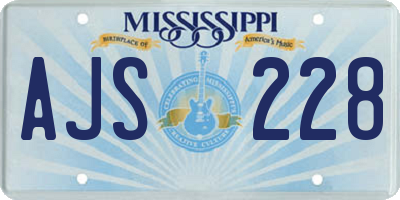 MS license plate AJS228