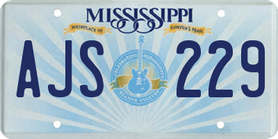 MS license plate AJS229