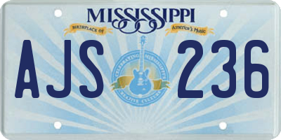 MS license plate AJS236