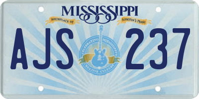 MS license plate AJS237
