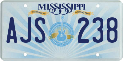 MS license plate AJS238
