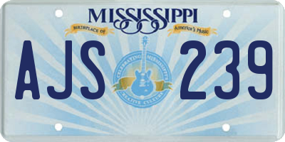 MS license plate AJS239