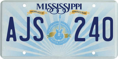 MS license plate AJS240
