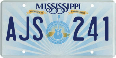 MS license plate AJS241