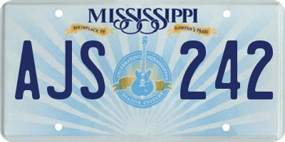 MS license plate AJS242