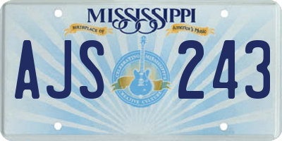 MS license plate AJS243