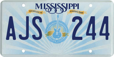 MS license plate AJS244