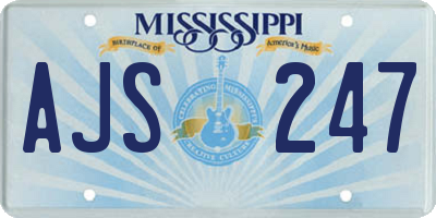 MS license plate AJS247